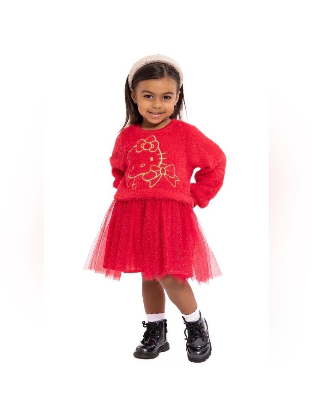 Hello Kitty Red Tutu Sweater Dress Girls 18M Holiday Party - Picture 14 of 14
